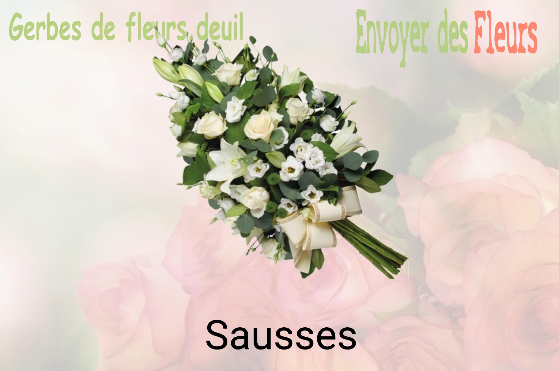 Gerbe de fleurs de deuil livrée à Sausses